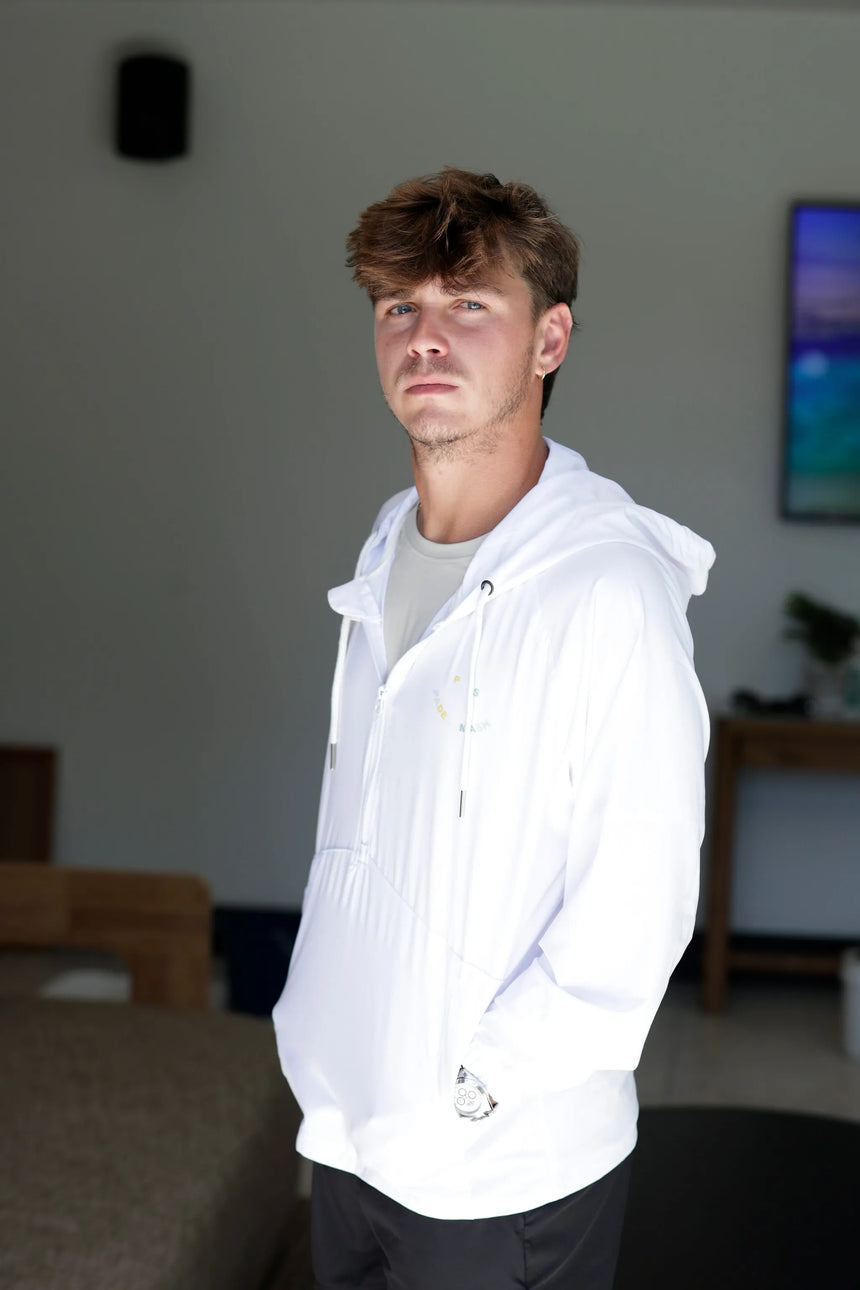Men’s Padel Windbreaker – Classic White Elegance by Padel Smash