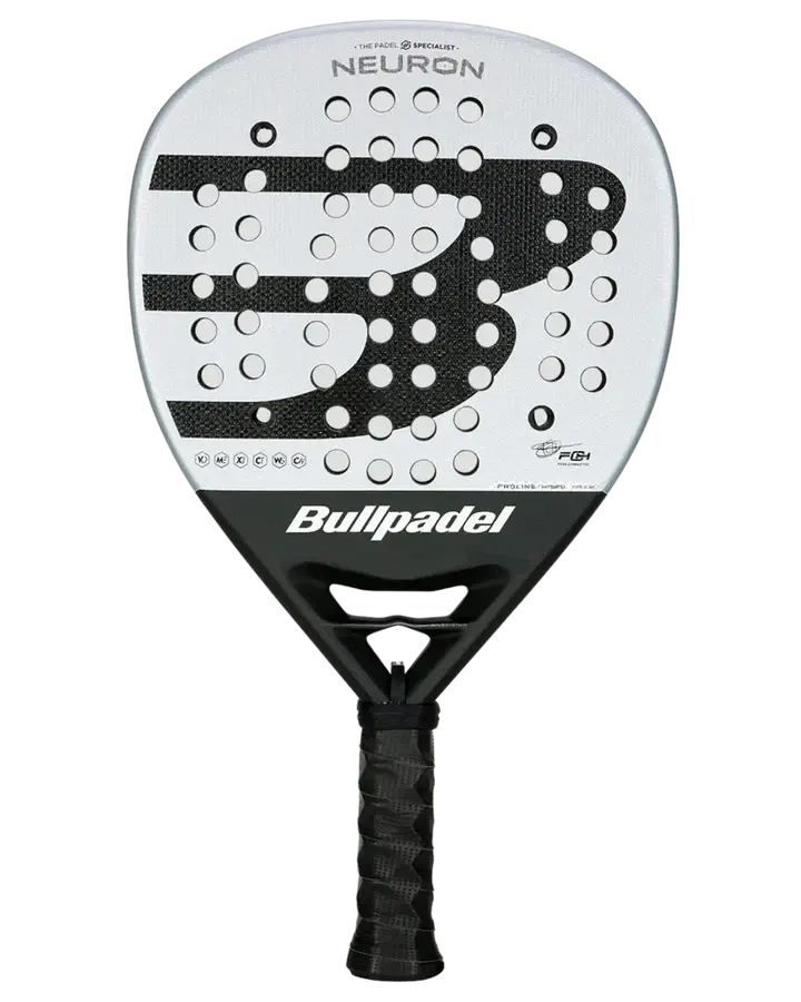 A image of the bullpadel padel racket neuron 2025 with a straight on view of the racket.