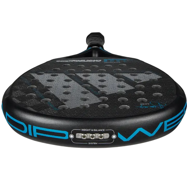 A image of adidas adipower multiweight ctrl 3.4 racket from the flat view. 