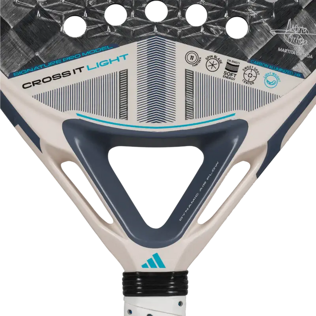 A image of adidas cross it light 3.4 martita ortega 2025 from the view of the heart of the padel racket. 