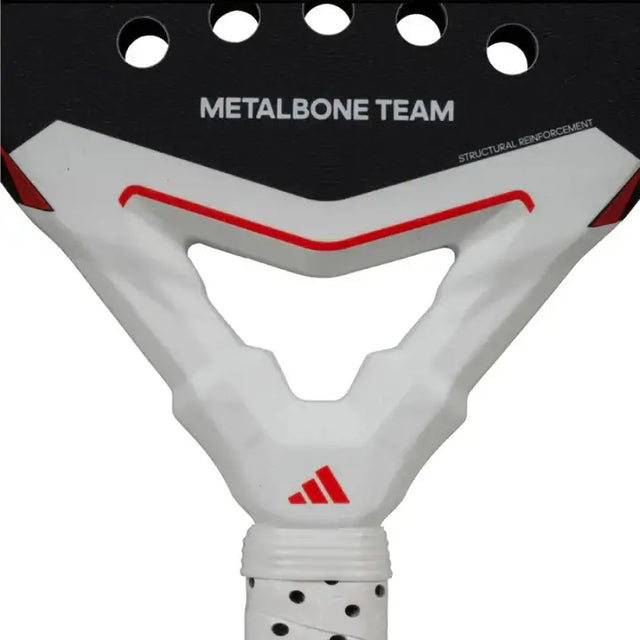 A image of adidas metalbone team 3.4 2025 padel racket with a view of the heart on the racket. 