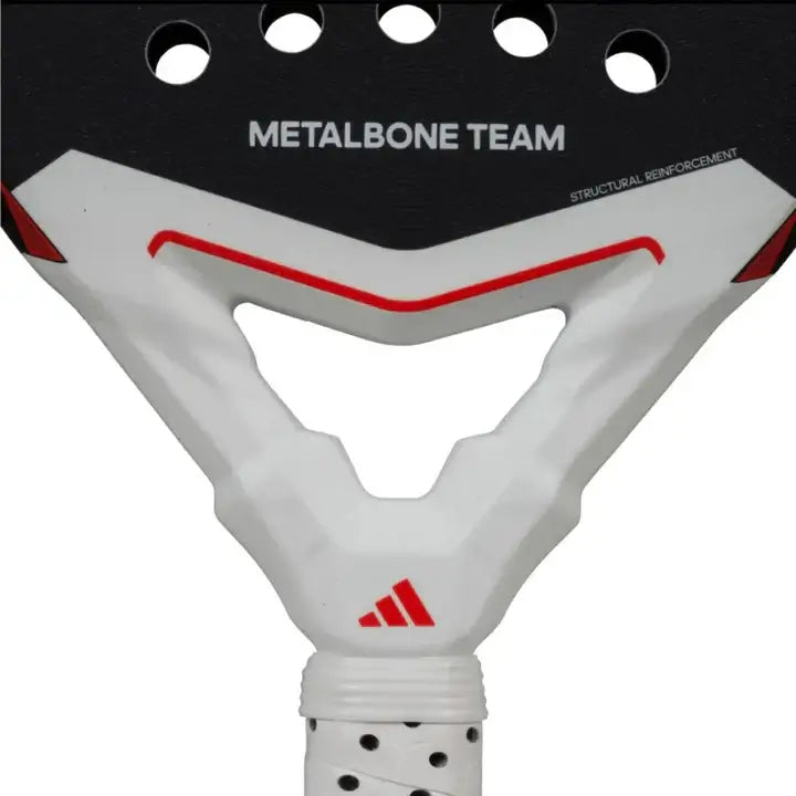 A image of adidas metalbone team 3.4 2025 padel racket with a view of the heart on the racket. 