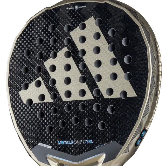 A image of the adidas padel racket metalbone ctrl 3.4 2025 with a right angle view of the racket. 