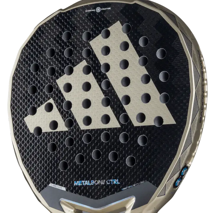 A image of the adidas padel racket metalbone ctrl 3.4 2025 with a right angle view of the racket. 