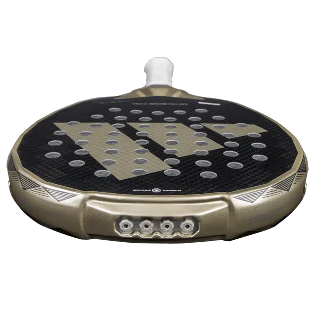 A image of adidas padel racket metalbone ctrl 3.4 2025 top view with a view of the adjustable weight. 