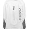The Cork Padel Backpack by Cork Padel is a sleek, white backpack featuring CORK in silver. It includes a front zipper pocket, gray mesh side pockets, and a top handle. With its modern minimalist design and thermal pocket, its lightweight and ideal for athletic or everyday use.