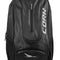 The Cork Padel Backpack by Cork Padel is black and features CORK in large white letters. It has a central zip pocket labeled HANDMADE PERFORMANCE, side mesh pockets, a thermal pocket, and a subtle logo at the bottom.