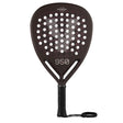 The VOLT 950 V4 padel racket from Volt features a black grip, Power at the top, and a bold V design. Made with 3K Carbon Structure, it has circular holes, a wrist strap with Volt, and the number 950 below.